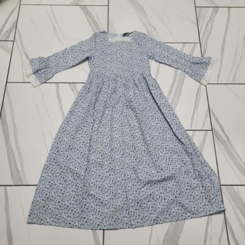 Girls vintage colonial style floral maxi dress.